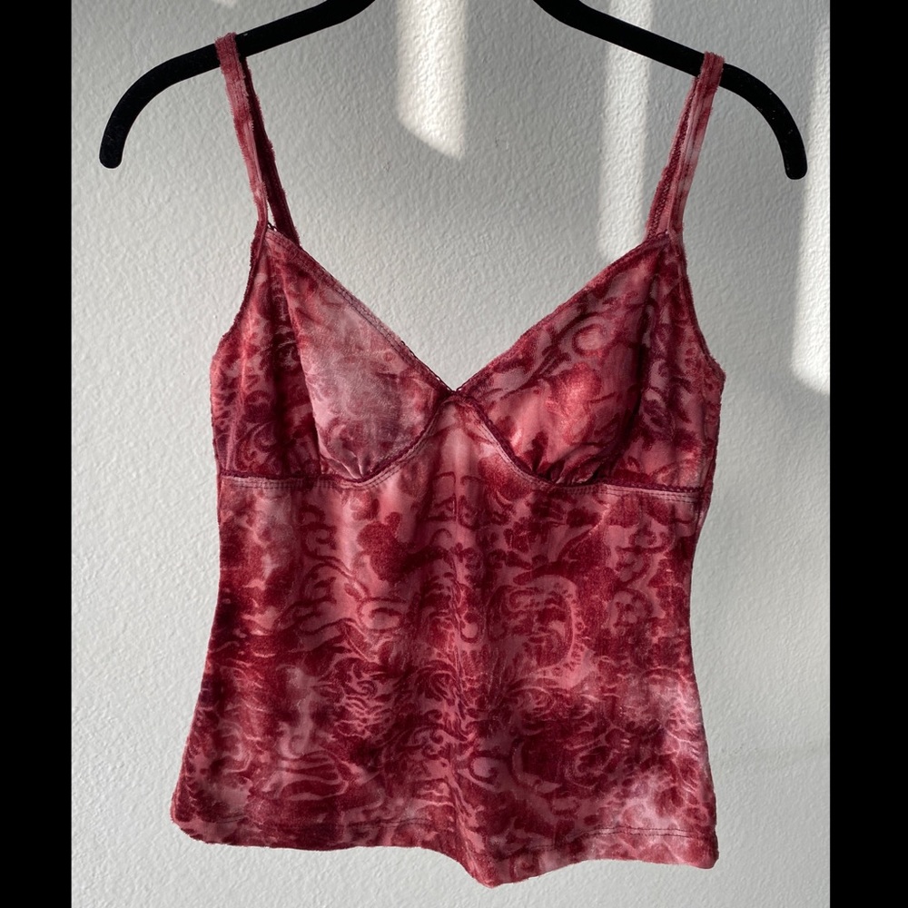 Y2K velvet burnout cami top